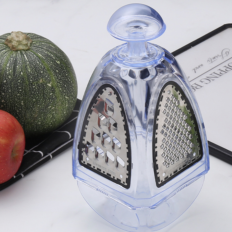 Factory Custom Portable Grater Vegetable Chopper Manual Pc 4 Sides Box Cheese Grater with Container