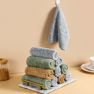 2023 Bamboo Charcoal Dishtowel Bamboo Fiber Dishcloth  Factory Supply  Microfiber Dish Towels For Kitchen