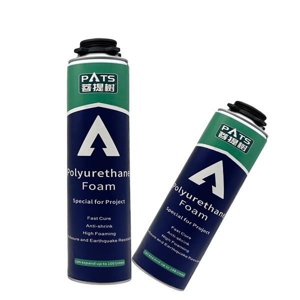 Factory waterproof polyurethane pu expand black and white combination foam mounting spray