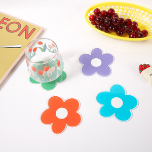 OEM and OEM Printable Flower Shaped Acrylic Drink Bear Coasters Table Mats and Placemats