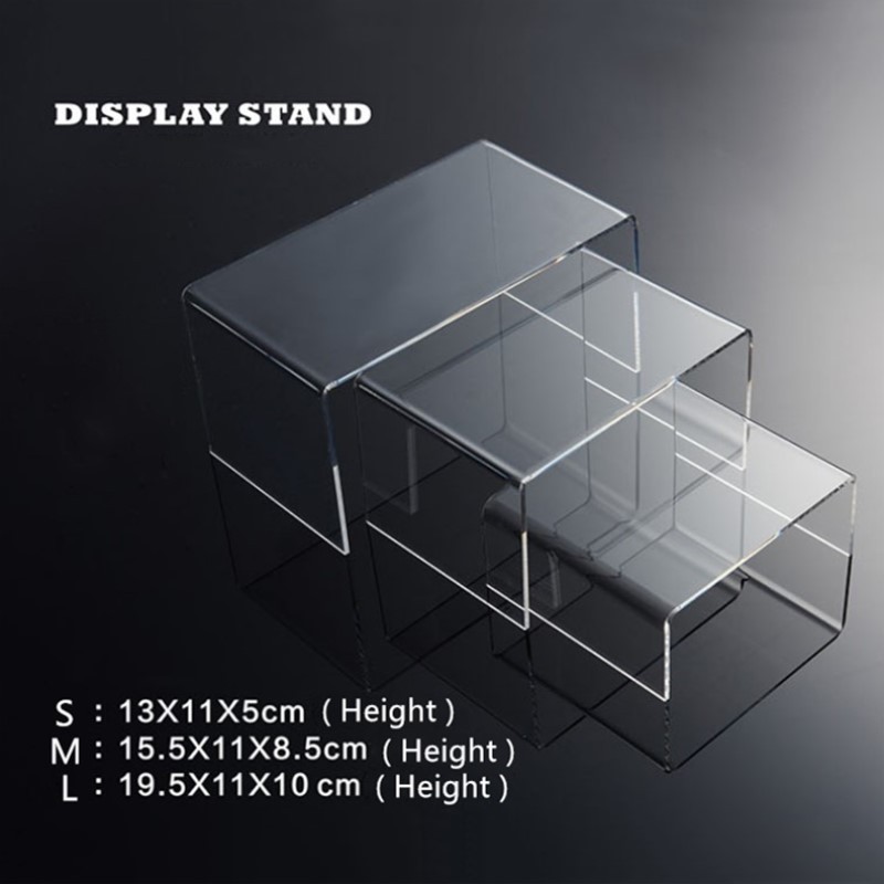 3 Tier High Transparent Acrylic U Shape Display Stand for gifts, shoes, bags  Acrylic Riser Stand