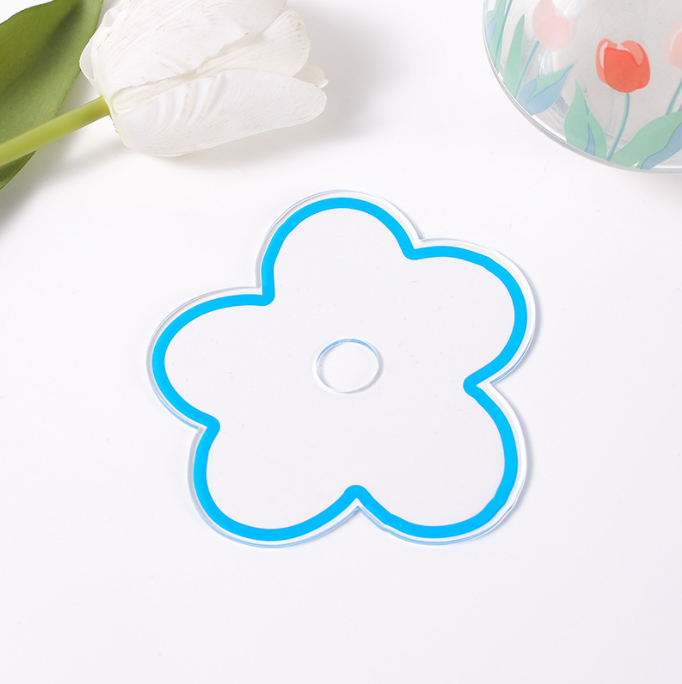 OEM and OEM Printable Flower Shaped Acrylic Drink Bear Coasters Table Mats and Placemats