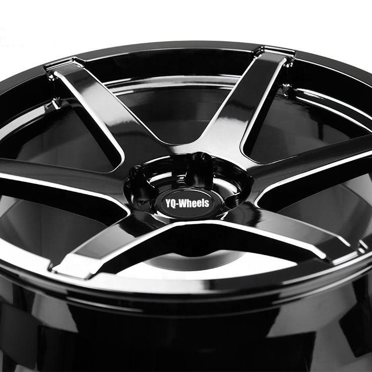 Factory Sale Car Rims 17 18 19 20 21 22 23 24 inch Custom Gloss Black Polish Aluminium alloy Five Spoke Forged Wheels