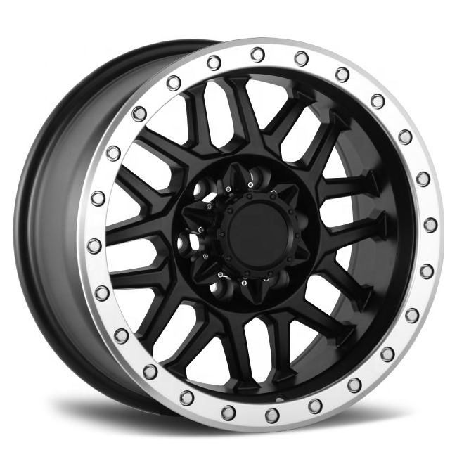 Hot sale Beadlock rims 4x4 wheels 5x127 Off-Road Wheels for jeep wrangler jl 16 17 18 inch rims 6 holes black wheels