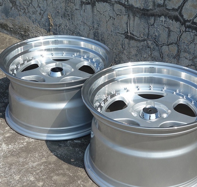 Factory Hot sales 15 inch 4X100 Five spoke deep dish Rims Silver Alloy Car wheels