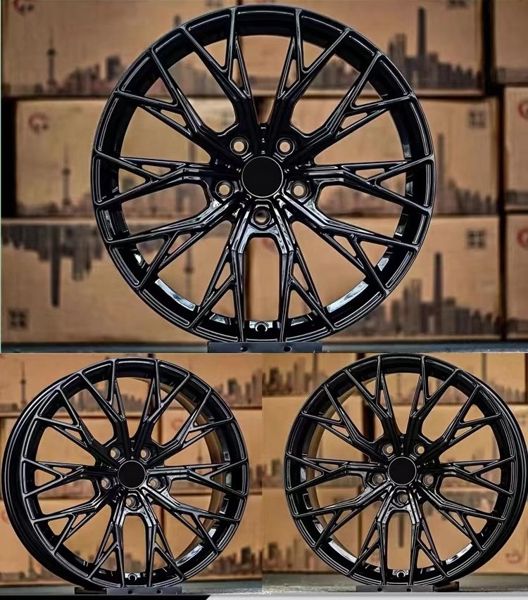 RTS High Quality Car Rims 18 19 inch 5X114.3 5X112 Muti-Spoke Gloss Black Hyper Black Alloy Passenger Car Wheels