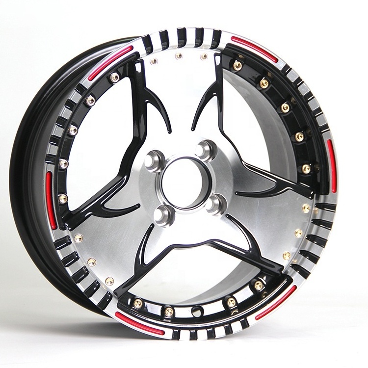 Wholesale 3 spoke design 12/13/14 inch 4 holes ET 20 Cheap factory Price Racing Alloy wheel rim