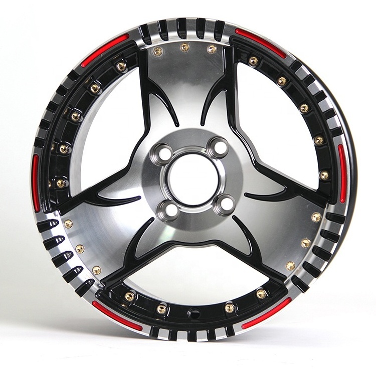 Wholesale 3 spoke design 12/13/14 inch 4 holes ET 20 Cheap factory Price Racing Alloy wheel rim