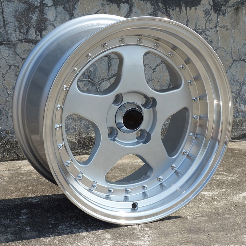 Factory Hot sales 15 inch 4X100 Five spoke deep dish Rims Silver Alloy Car wheels