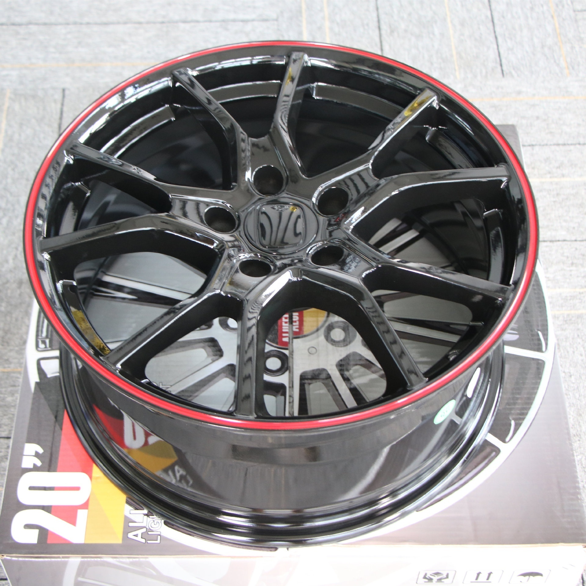 Hot Sale 17 inch 5x114.3 Black+Red line Casting Alloy Rims Passenger Car Wheels For Honda Civic