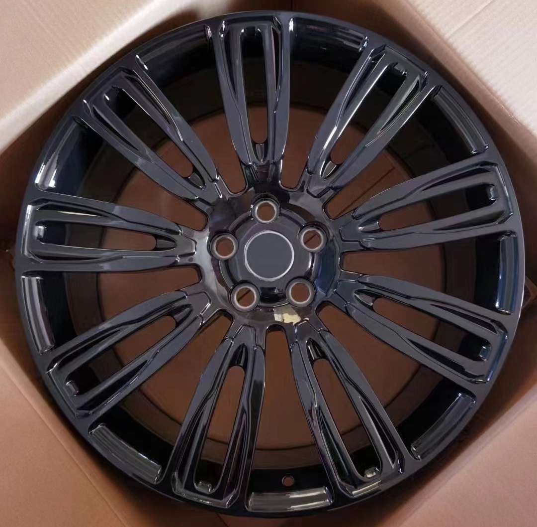 Wholesale 22 inch Black 5X108 5X120 Gloss Black Alloy Rims Passenger Car Wheels For range rover evoque Car Rims