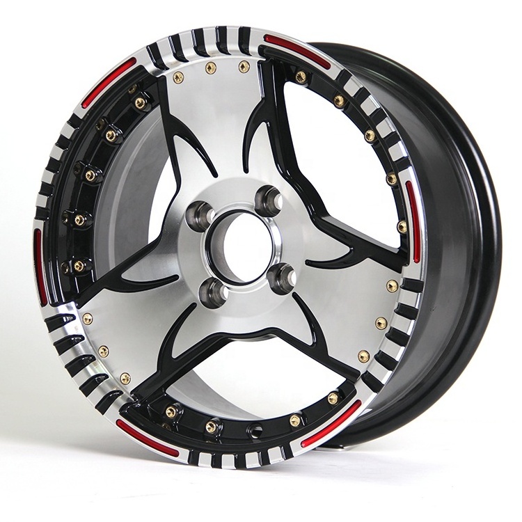 Wholesale 3 spoke design 12/13/14 inch 4 holes ET 20 Cheap factory Price Racing Alloy wheel rim