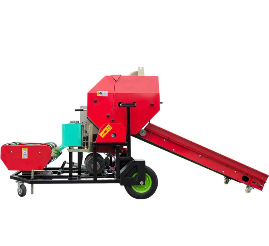 China manual hay baler machine small bale hay mini round baler with motor