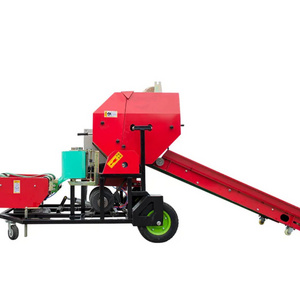 China manual hay baler machine small bale hay mini round baler with motor