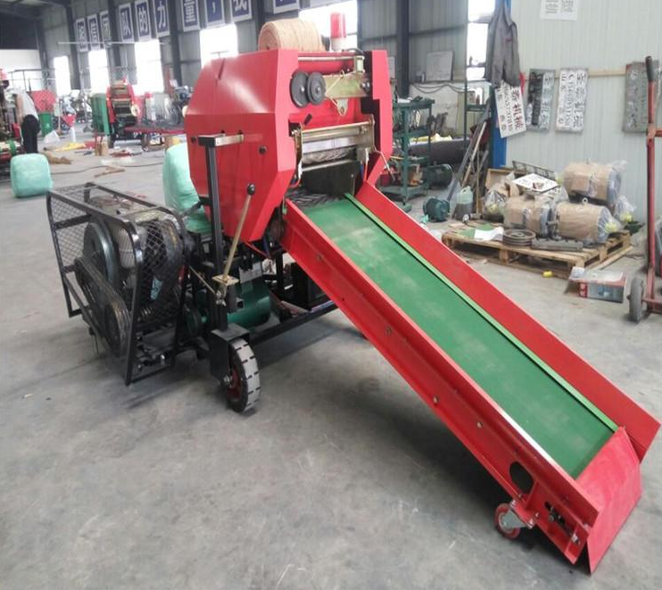 China manual hay baler machine small bale hay mini round baler with motor