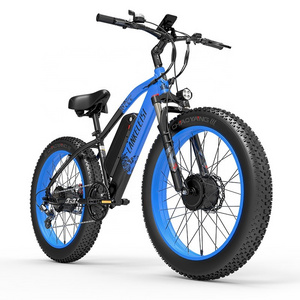 New LANKELEISI-MG740PLUS fat camo 26" all wheel drive electric bike kit 5000 watt hub motor e bike 72v mountain fat tire bike