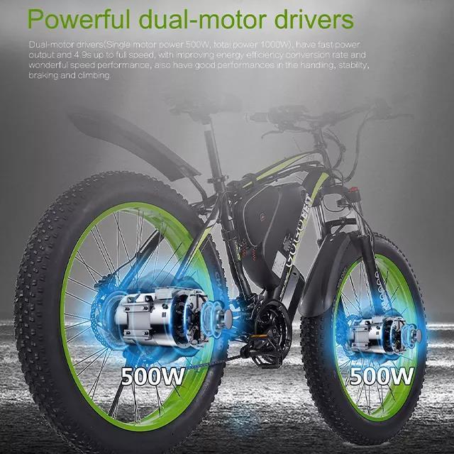 New Design 26 Inch Wheel Fat Tire E-Bike Ebike Gogobest GF700 48V 1000W Powerful Motor Snow Beach Electric Mountain Bike