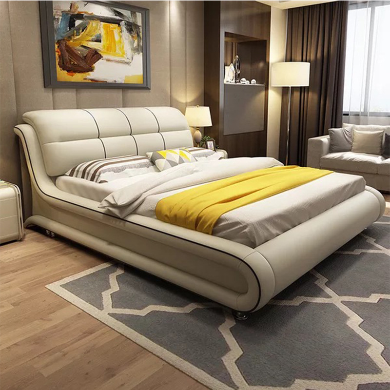 2024 YOUTAI modern luxury leather bed versatile bed with storage and two nightstands bedroom furniture set