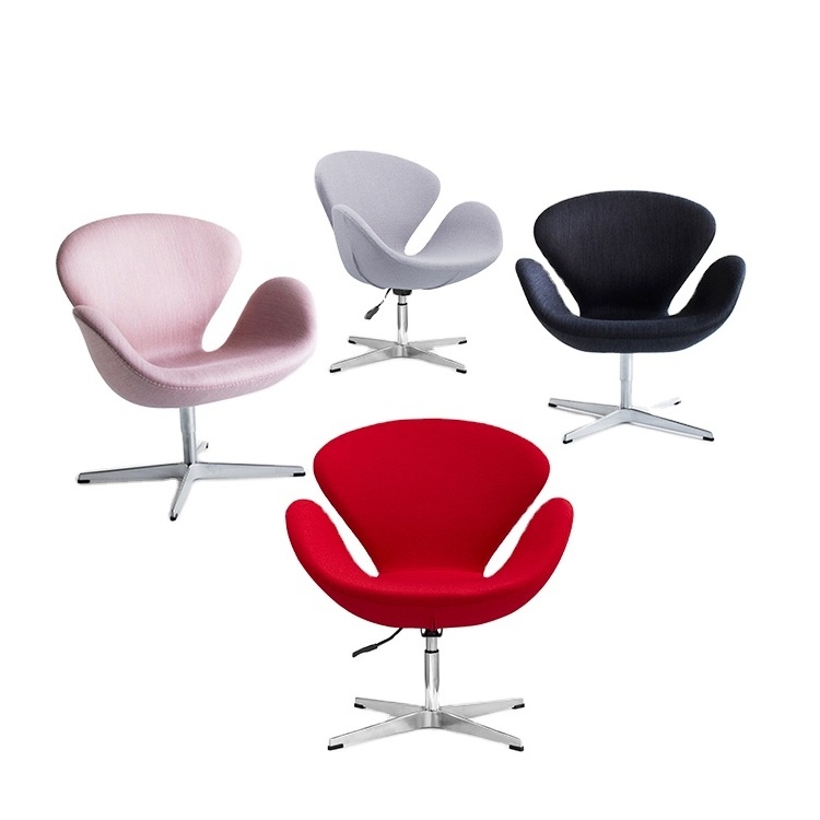 New Nordic Style Fashion Office Furniture Swivel Accent Swan Shape Leisure Chair