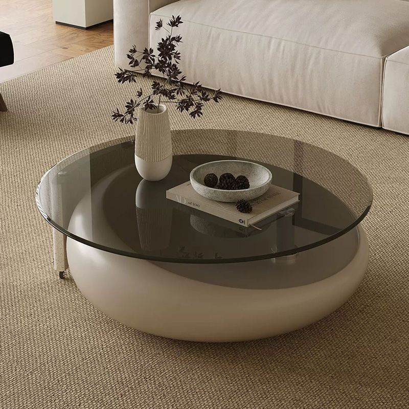 2024 YOUTAI new trend movable coffee table with wheels 2 round coffee table set living room furniture