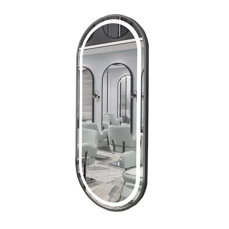 Hot selling salon furniture barber shop special mirror with LED lights hairdressing wall mirror