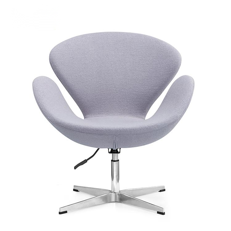 New Nordic Style Fashion Office Furniture Swivel Accent Swan Shape Leisure Chair