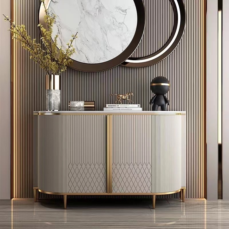 American light luxury Dining side cabinet into the living room shoe cabinet home marble decoration locker modern entrance entran