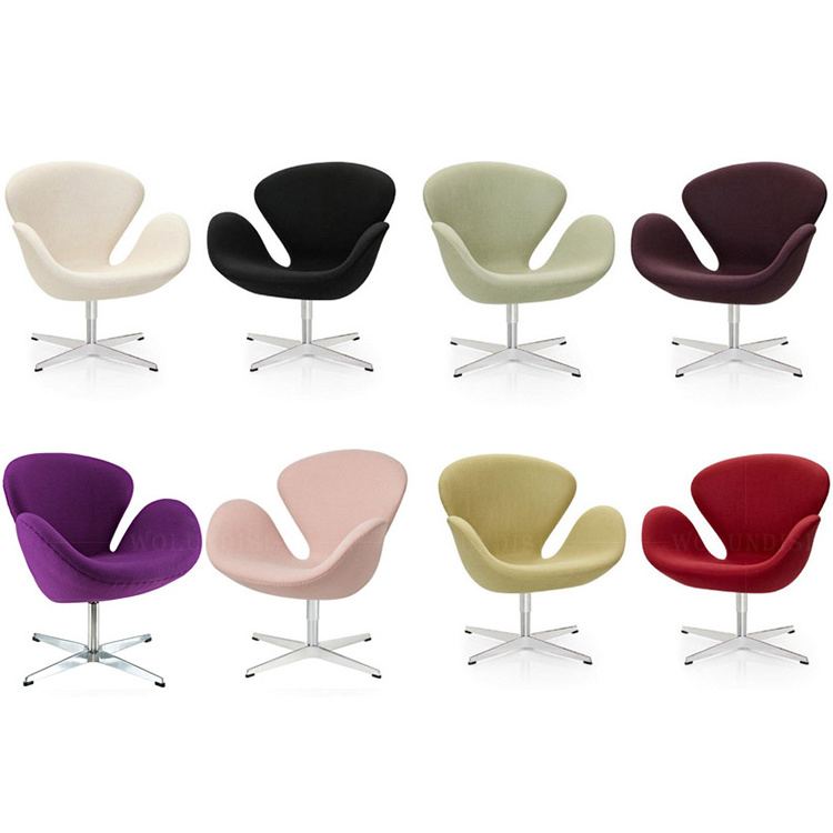 New Nordic Style Fashion Office Furniture Swivel Accent Swan Shape Leisure Chair