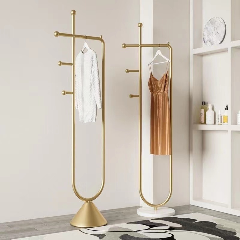 YOUTAI Nordic clothes hanger rack stand coat rack Floor-to-ceiling gold coat rack for home bedroom