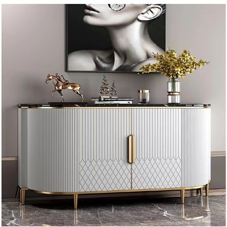 American light luxury Dining side cabinet into the living room shoe cabinet home marble decoration locker modern entrance entran