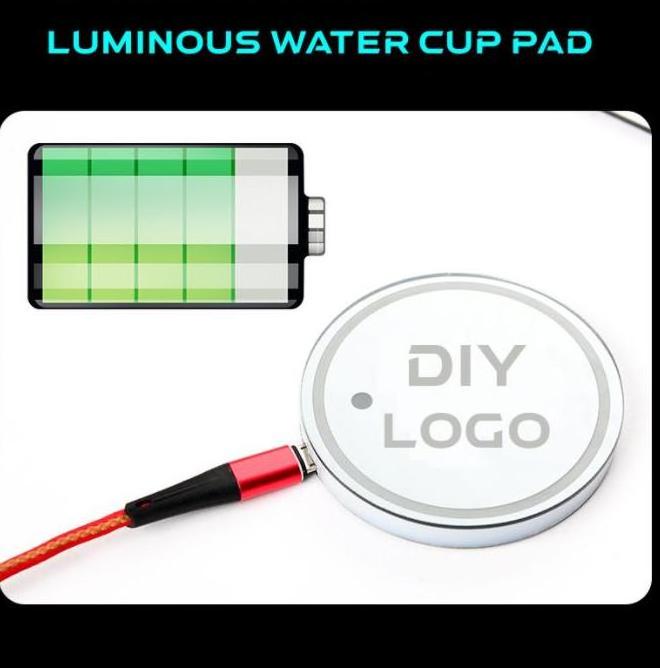 Led Car Cup Holders Intelligent Luminous Lights USB Charging Mat Waterproof Cup Pad Car Led Water Drink Coaster Cup With Led