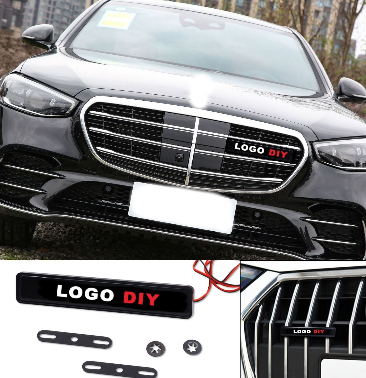 valesun new Custom Logo Car Badge Auto Front Center Grille Badge Led Emblem With Light Accessories Led Car Logo Emblem For Car