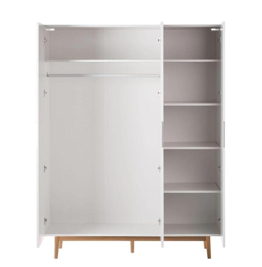 Cheap home furniture cabinet closet bedroom wooden 3 doors white wardrobe closet