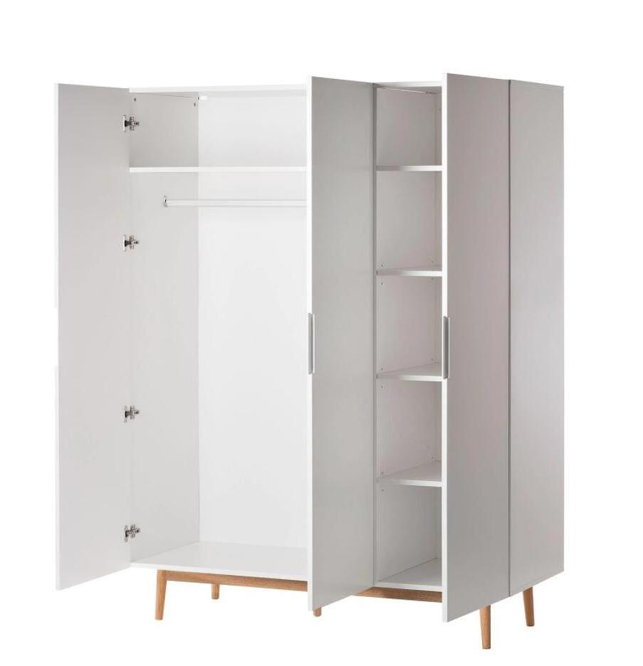 Cheap home furniture cabinet closet bedroom wooden 3 doors white wardrobe closet