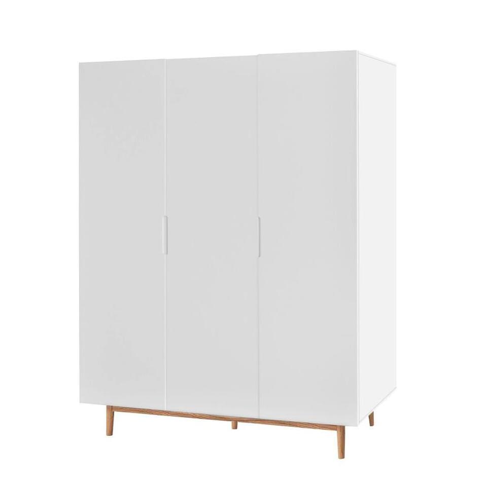 Cheap home furniture cabinet closet bedroom wooden 3 doors white wardrobe closet