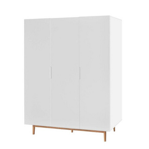 Cheap home furniture cabinet closet bedroom wooden 3 doors white wardrobe closet