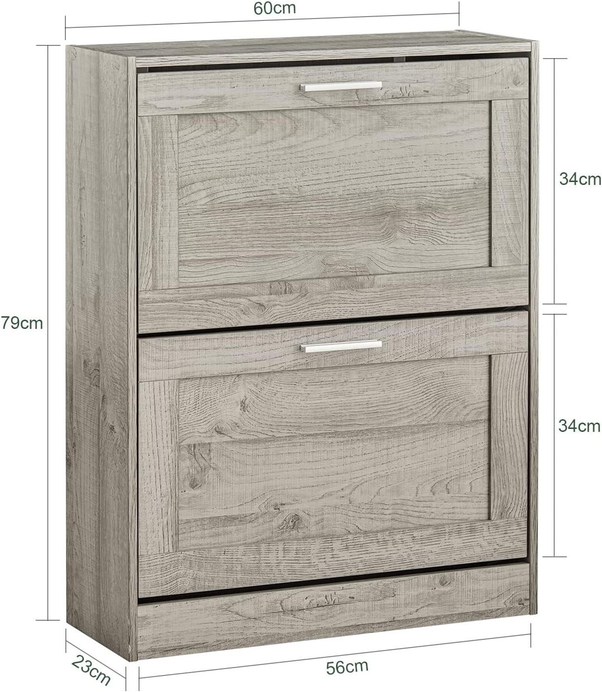 Wooden gray shoe rack designs bucket flip shoe cupboard cabinet for entry way