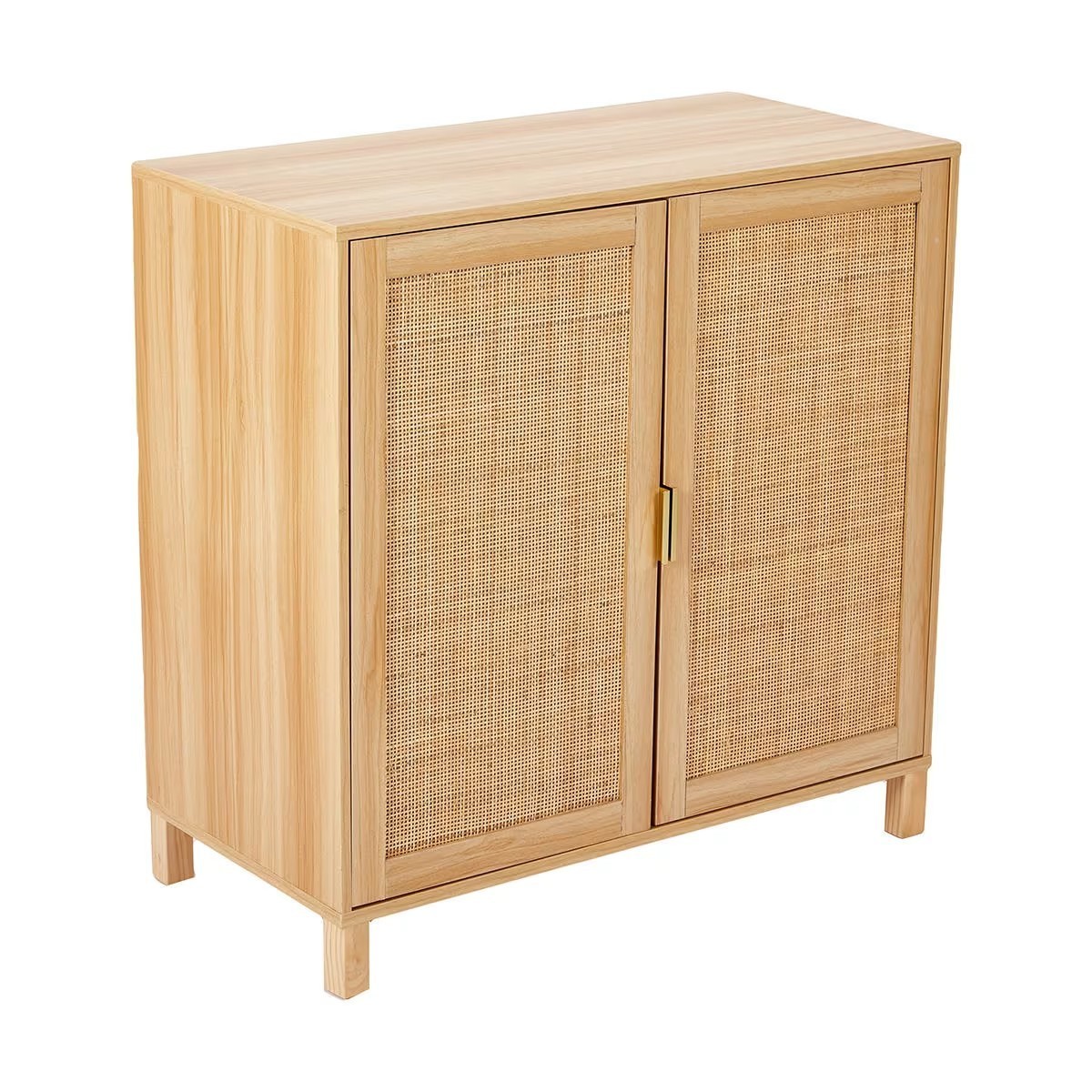 Rattan Cabinet with Adjustable Shelf Doors Sideboard Buffet Cabinet with Storage Accent Cabinet for Living Room Kitchen Entryway