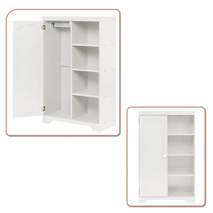 Wooden White Wardrobe Bedroom Closet Storage Organizer Set Armoire with Shelf Storage