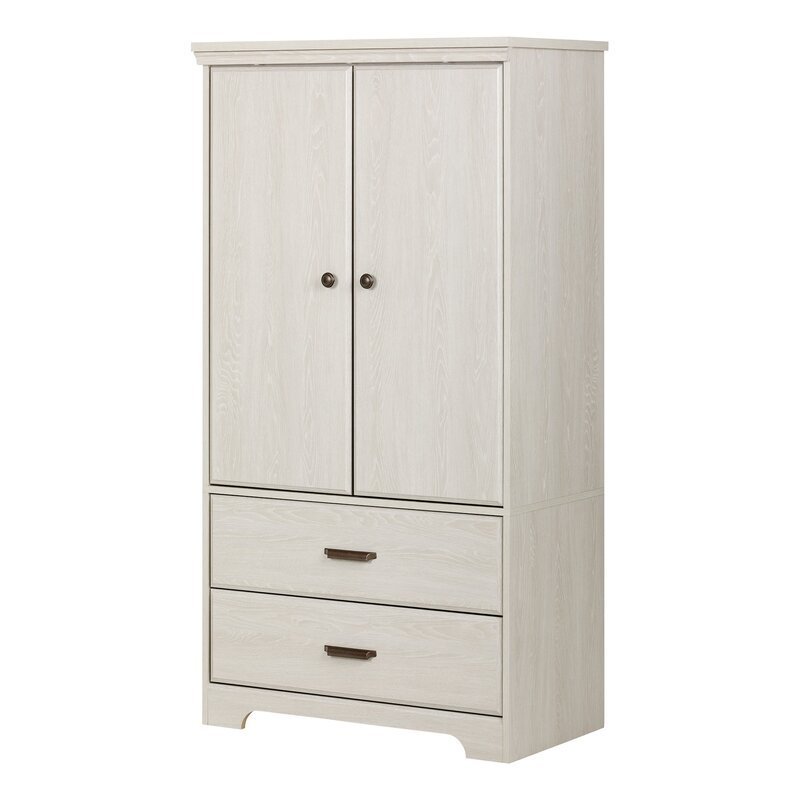 Custom made Modern bedroom wardrobe with two doors and two drawers portable wood cloth closet storage wardrobe