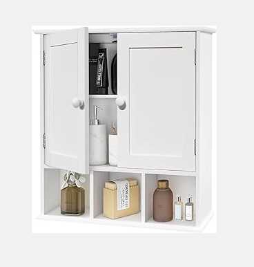 Bathroom Wall Cabinet with 2 Door Over The Toilet Storage Wall Mounted Medicine Cabinets for Bathroom Laundry Room Kitchen