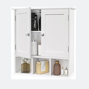 Bathroom Wall Cabinet with 2 Door Over The Toilet Storage Wall Mounted Medicine Cabinets for Bathroom Laundry Room Kitchen