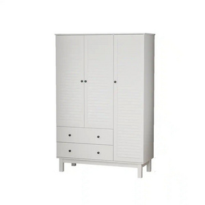 Modern Designs Storage Wardrobe Bedroom Kids Student Wardrobe Closet with 3 Doors and 2 Drawers