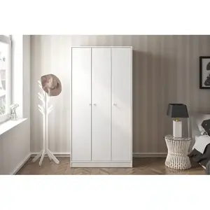 3 Doors Simple Design Wall Mounted Wardrobe Cabinet Bedroom Fitted Baby Cupboard Wardrobe Closet