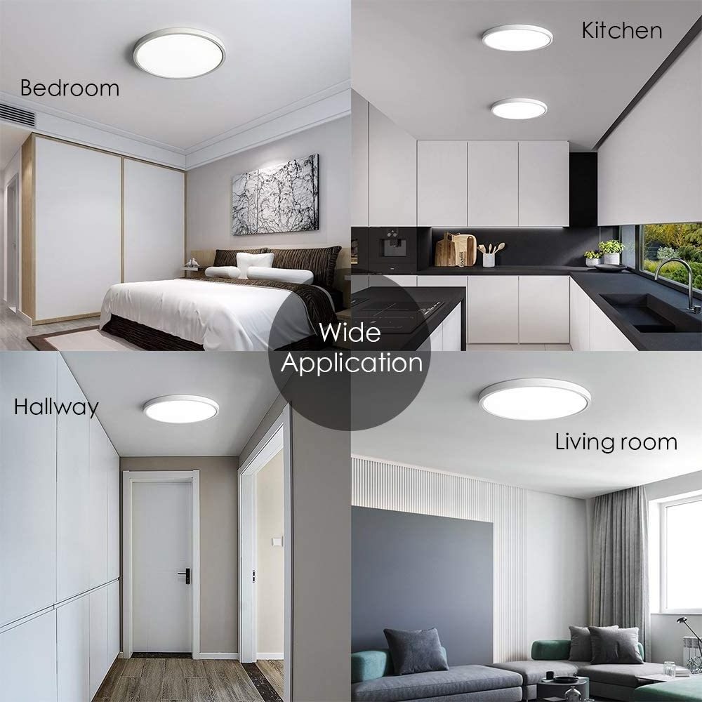 Dimmable 12in 24W 3CCT  Changeable Led Ceiling Light Led Flush Mount Light suit for Low Profile  Bed Room Living Room Kitchen