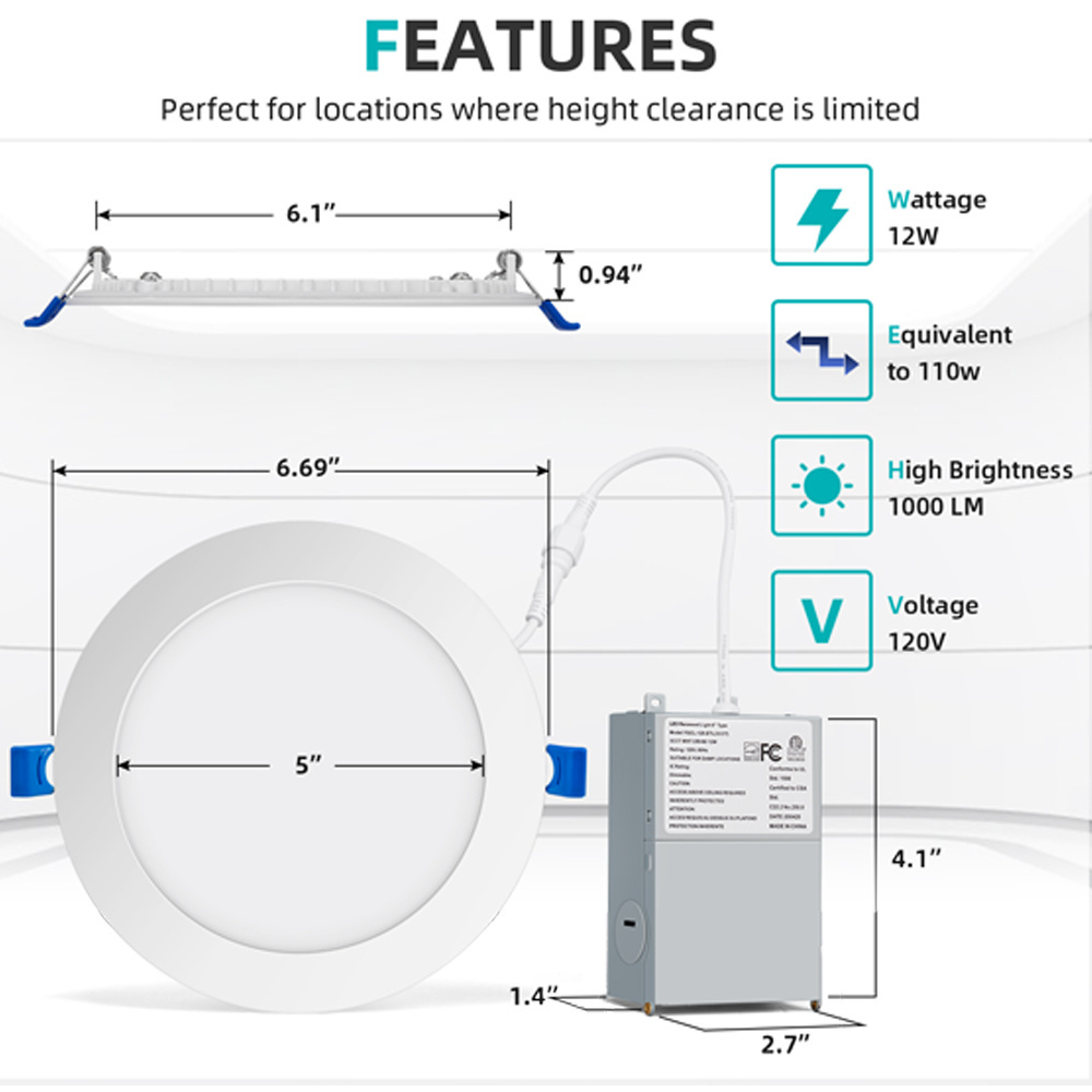 FCC Smart RGB Can-Killer Downlight Canless WIFI LED Recessed Pot Lights 4 6 Inch