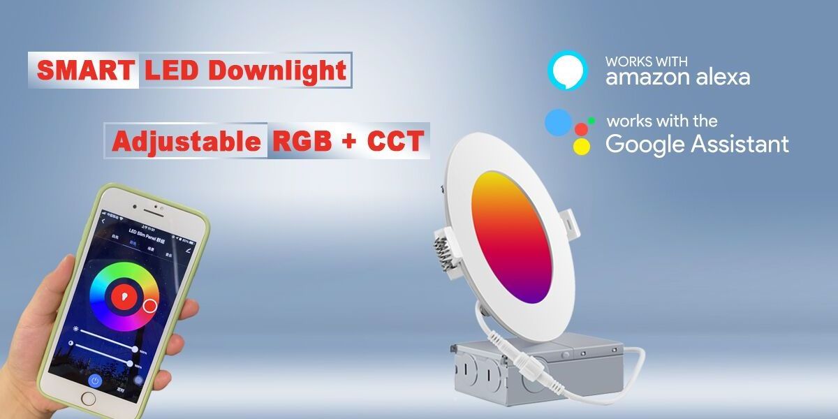 FCC Smart RGB Can-Killer Downlight Canless WIFI LED Recessed Pot Lights 4 6 Inch