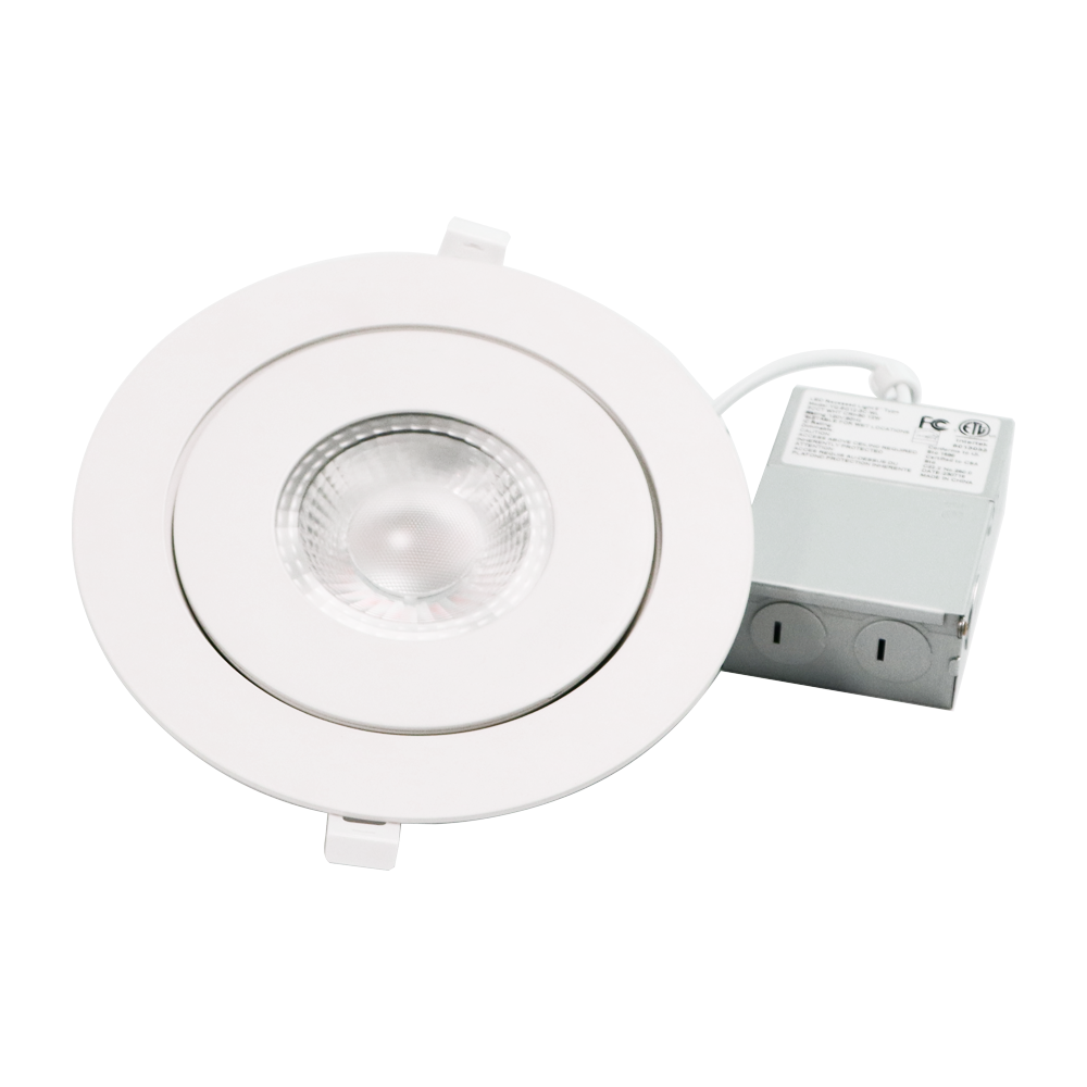 low MOQ 360 rotation 6in 12w Aluminum recessed ceiling light no flicker ETL ES dimmable 3cct eyeball gimbal down lights