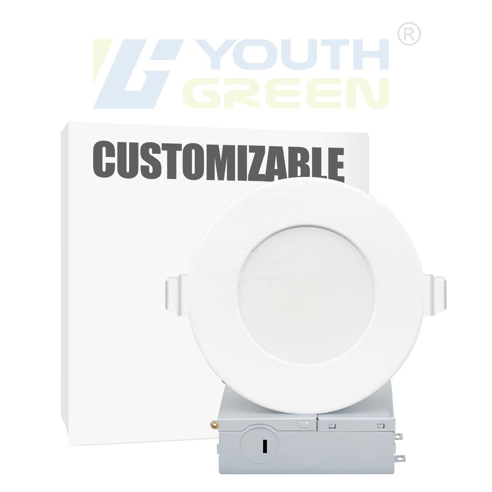 Youth Green New Design Led Ceiling Light 5CCT Selectable Fire Rated Recessed Downlight 3in 8w 500lm 4in 12w 900lm 6in 15w 1400lm