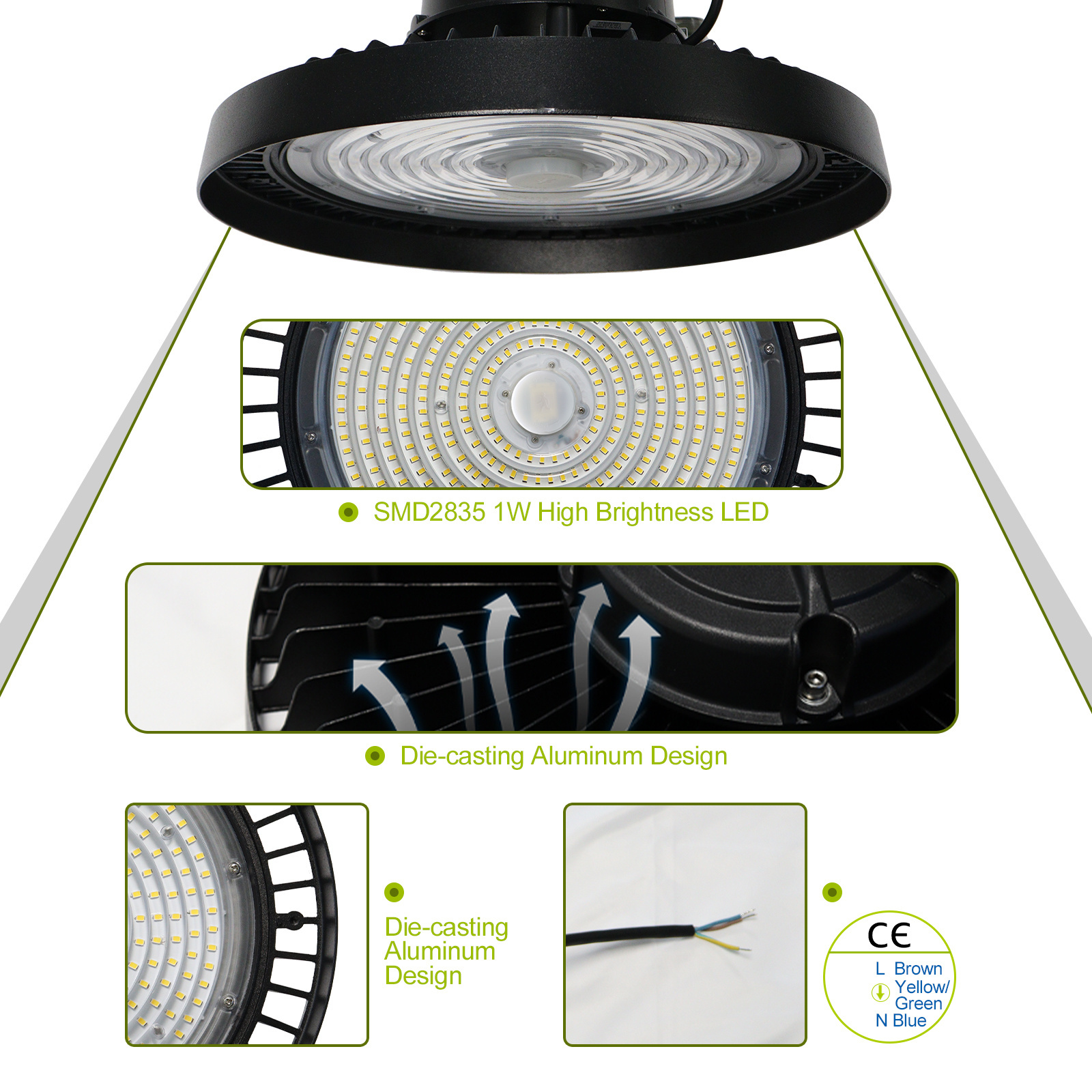 Motion Sensor 200W Led High Bay Light 6500k High Brightness Industrial Led Ufo Light